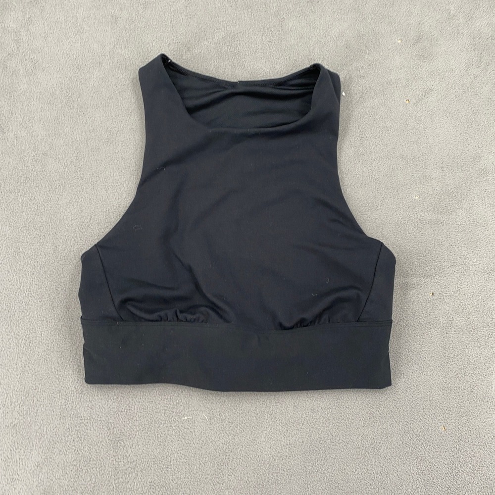 All in Motion Black High Neck Cutout Racerback Sports Bra Activewear Top